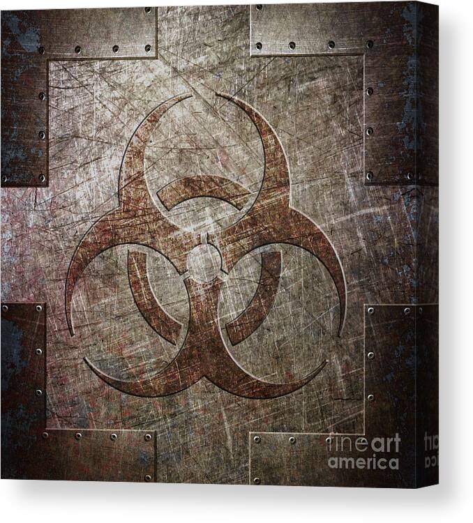 Bio Hazard Canvas Print featuring the digital art Bio Hazard by Fred Ber
