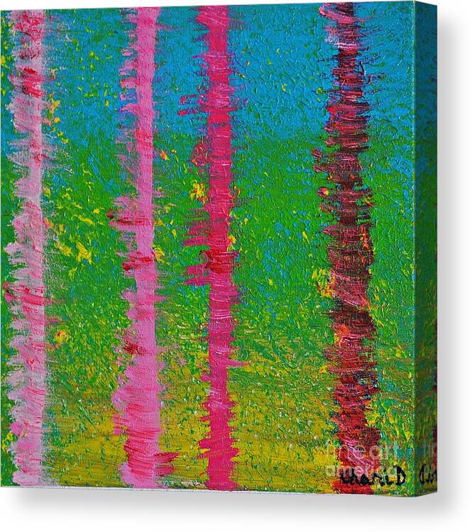 Abstract Canvas Print featuring the painting Birch trees in the wind by Chani Demuijlder