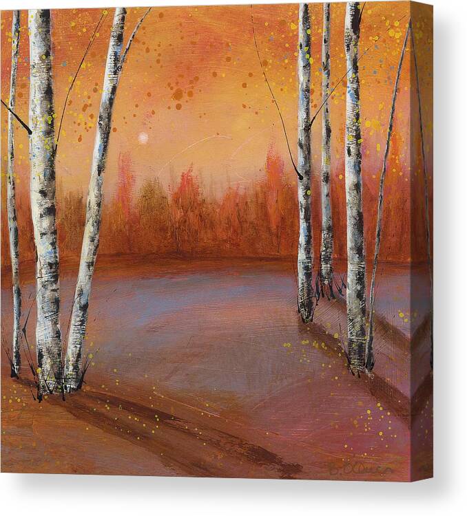 Acrylic Canvas Print featuring the painting Birches In The Fall by Brenda O'Quin