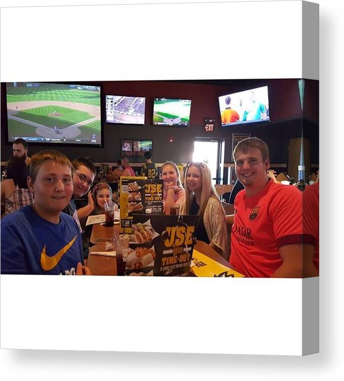 Buffalowildwings Canvas Print featuring the photograph Birthday Dinner For Big Texas. 😊😊 by Jamie McBride