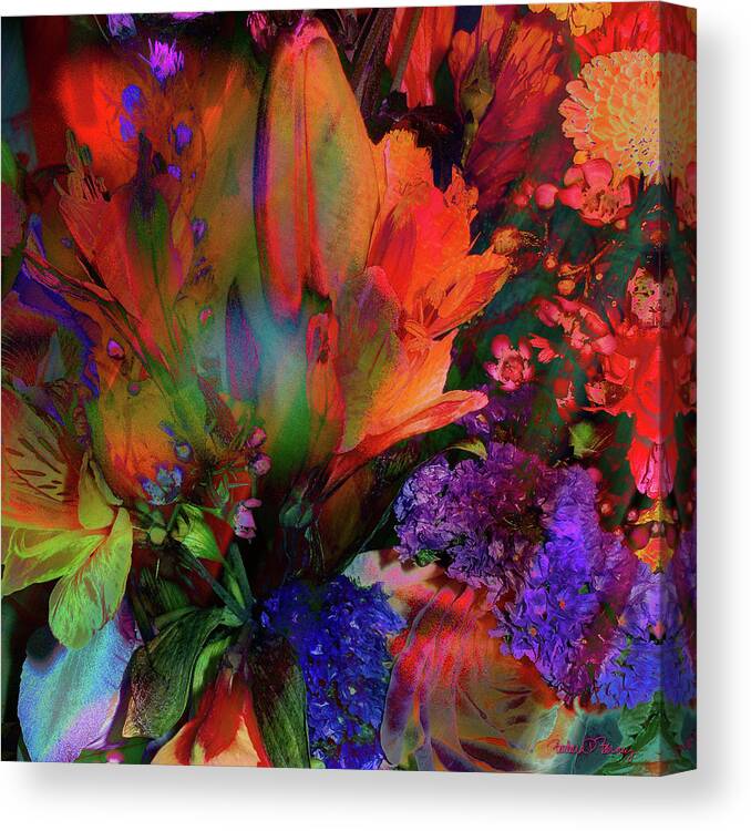 Flowers Canvas Print featuring the digital art Birthday Flowers by Barbara Berney