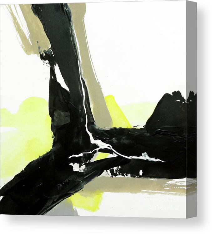 Original Watercolors Canvas Print featuring the painting Black and Yellow 5 by Chris Paschke