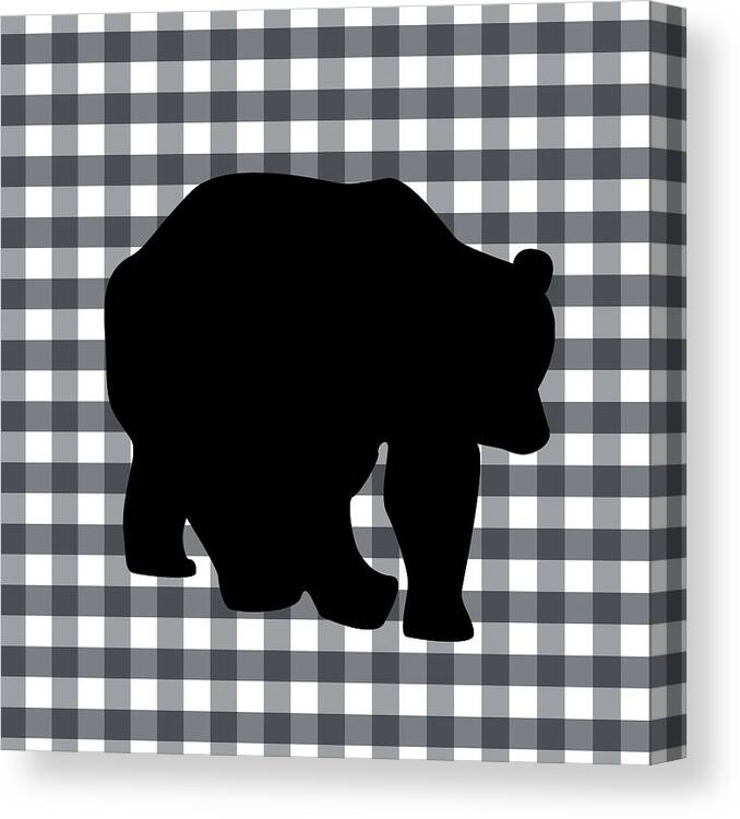 Bear Canvas Print featuring the digital art Black Bear by Linda Woods