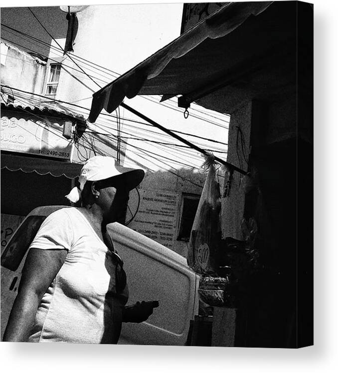 Streetphotography Canvas Print featuring the photograph Black Face Lady

#woman #people by Rafa Rivas
