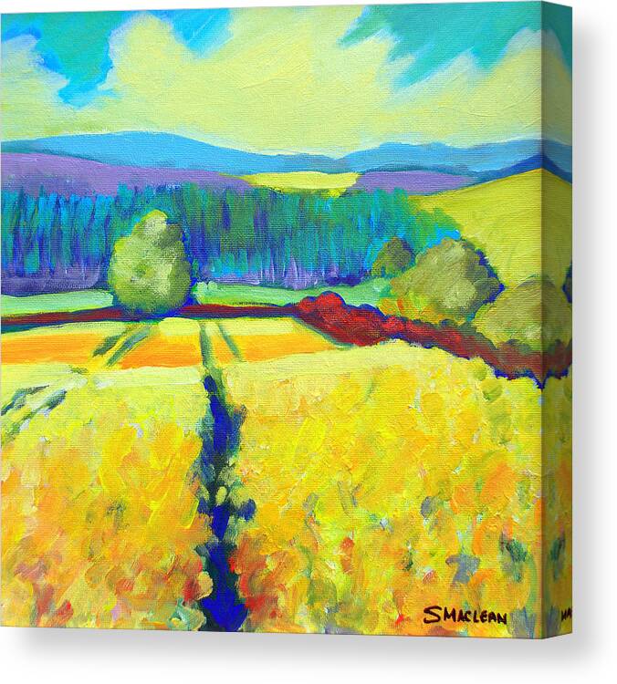 Landscape Canvas Print featuring the painting Black Isle Fields by Stephanie Maclean