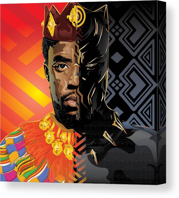 Vector Canvas Print featuring the digital art Black Panther by Tec Nificent