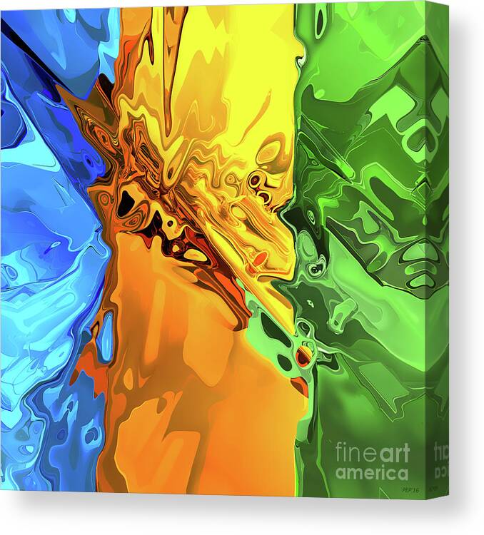 Colors Canvas Print featuring the digital art Blend of Bright Colors by Phil Perkins