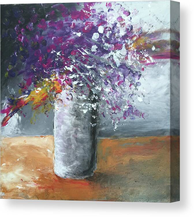 Watrer Canvas Print featuring the painting Bloom Where You Are Planted by Linda Bailey