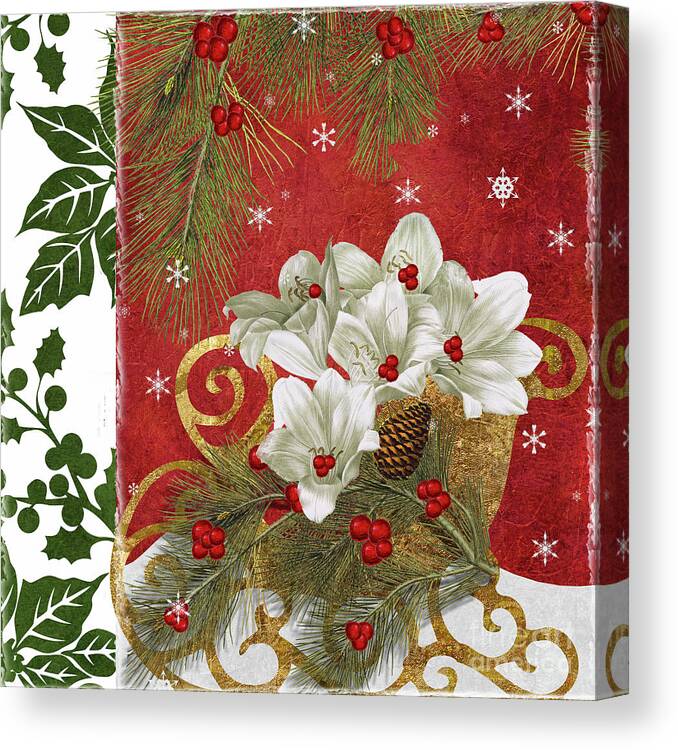 Christmas Canvas Print featuring the painting Blooming Christmas II by Mindy Sommers