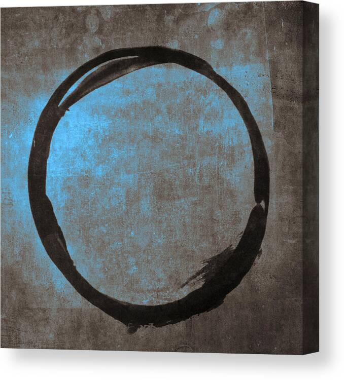 Blue Canvas Print featuring the painting Blue Brown Enso by Julie Niemela