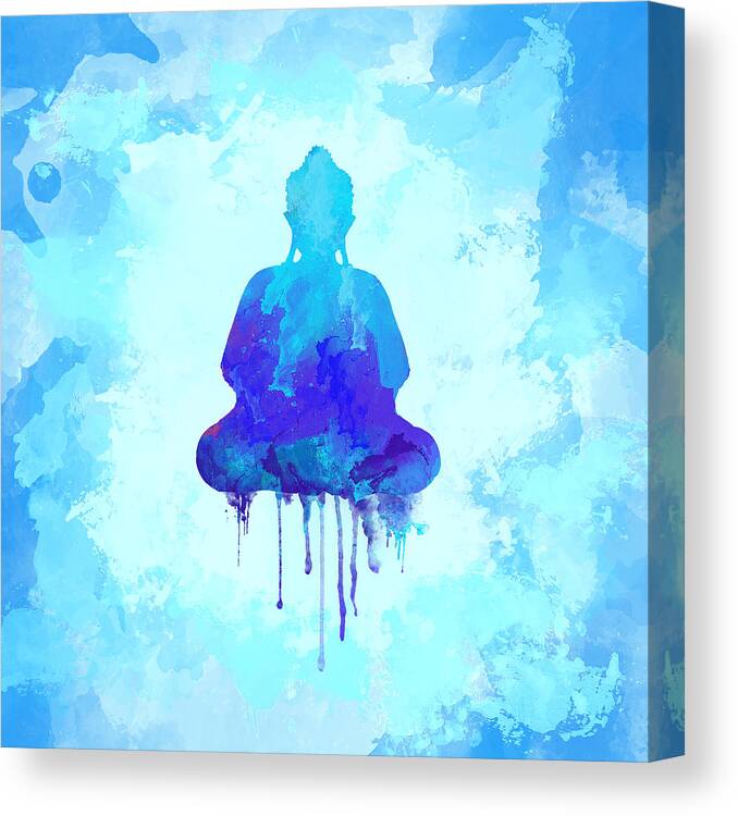 Blue Buddha watercolor painting Canvas Print / Canvas Art by Thubakabra -  Pixels Merch