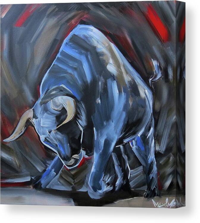 Blue Bull Canvas Print Canvas Art By Dan Maximo