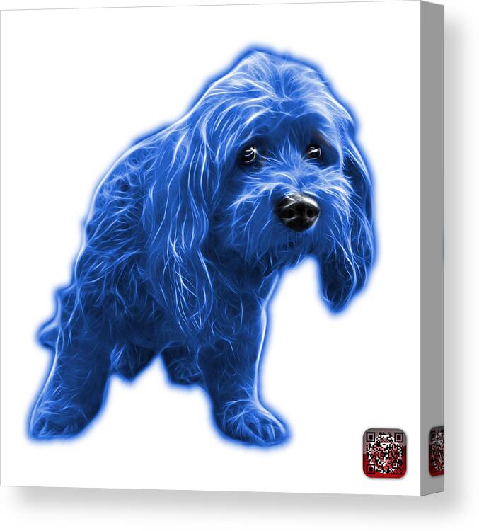 Lhasa Apso Canvas Print featuring the painting Blue Lhasa Apso Pop Art - 5331 - wb by James Ahn