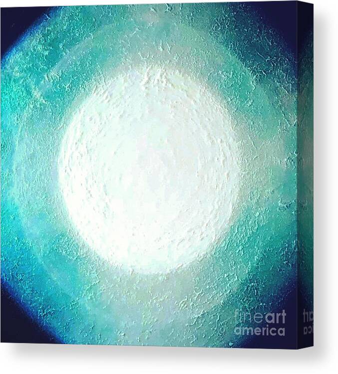 Moon Canvas Print featuring the painting Blue moon by Kumiko Mayer