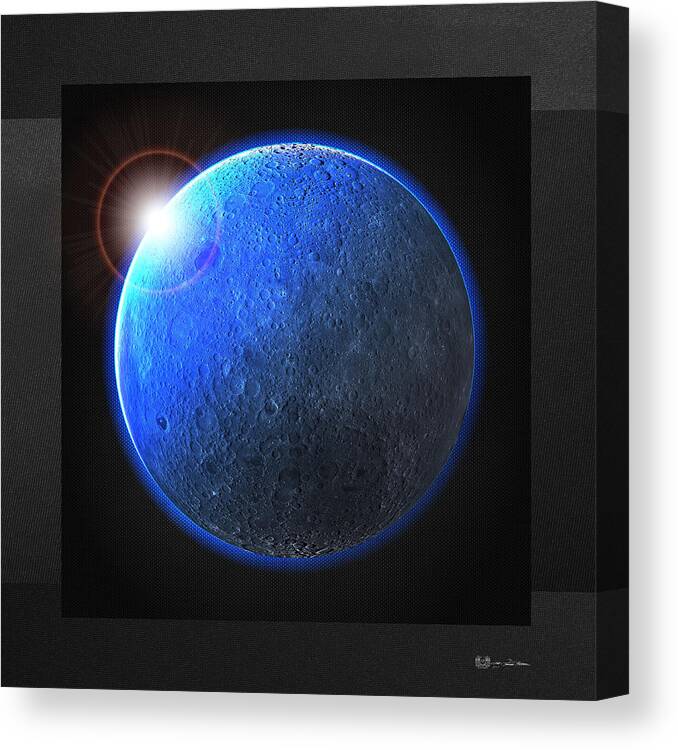 'the Space Odyssey' Collection By Serge Averbukh Canvas Print featuring the digital art Blue Moon - The Dark Side of the Moon by Serge Averbukh