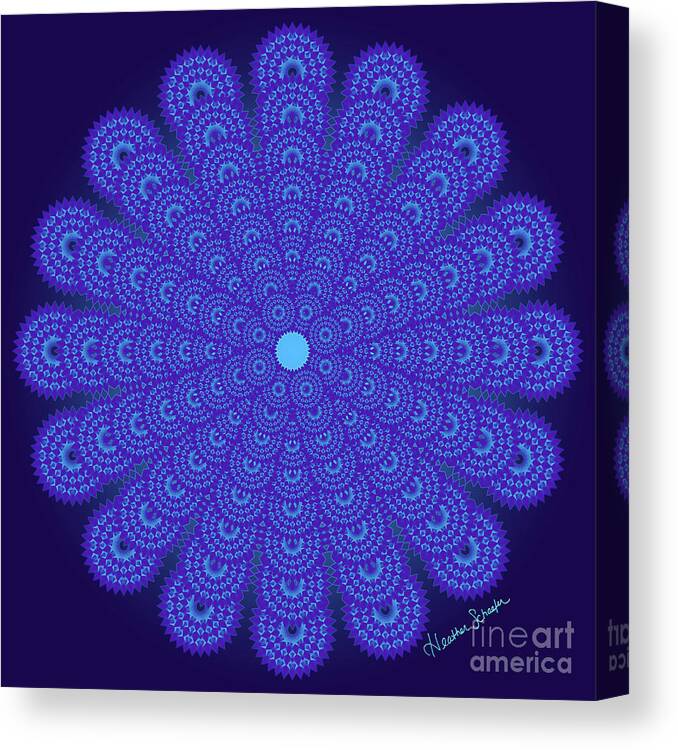 Artsytoo Canvas Print featuring the digital art Blue Obsession by Heather Schaefer
