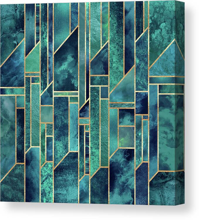 Graphic Canvas Print featuring the digital art Blue Skies by Elisabeth Fredriksson