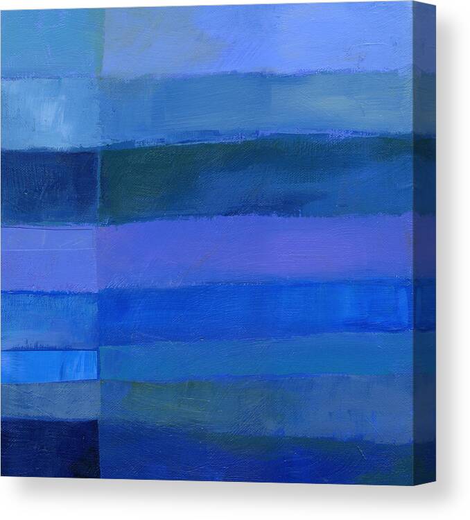 Abstract Art Canvas Print featuring the painting Blue Stripes 2 by Jane Davies