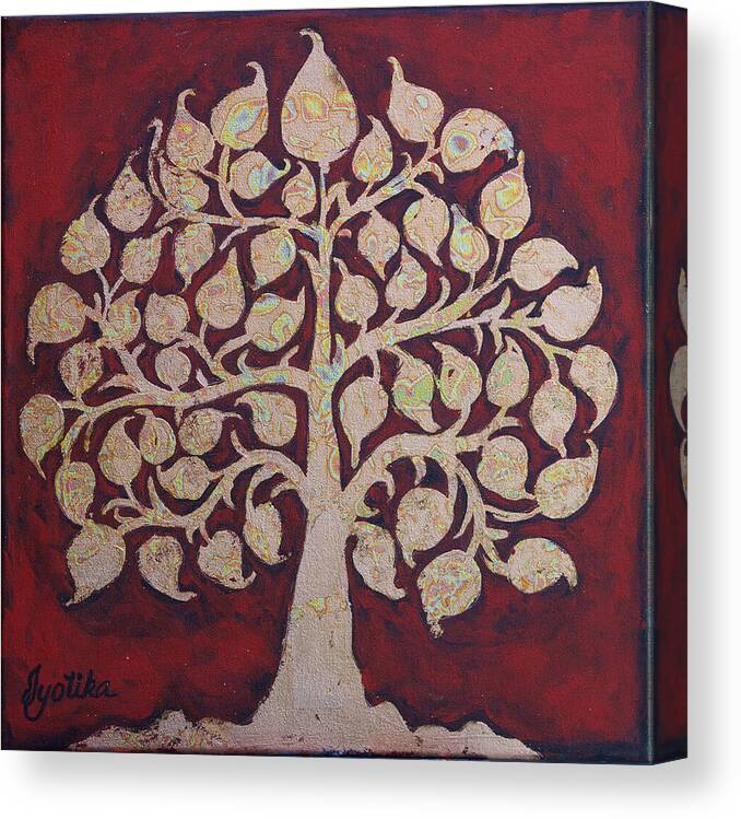 Bodhi Tree Canvas Print featuring the painting Bodhi Tree by Jyotika Shroff