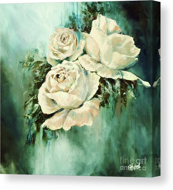 Pastel Pink Roses Canvas Print featuring the painting Bold Blooms by Chris Hobel