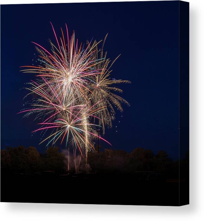 Fireworks Canvas Print featuring the photograph Bombs Bursting In Air III by Harry B Brown