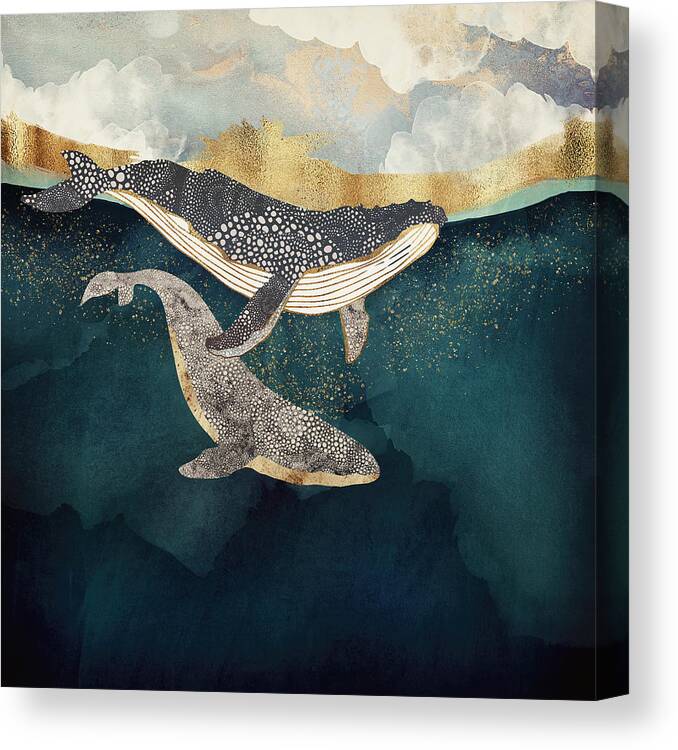 Whale Canvas Print featuring the digital art Bond II by Spacefrog Designs