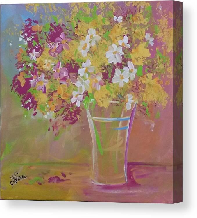Flower Canvas Print featuring the painting Bouquet by Terri Einer
