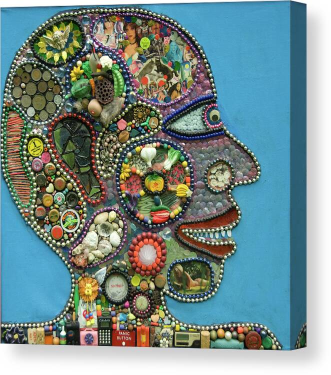  Canvas Print featuring the painting Brain Diagram by Dickens Fourtyfour