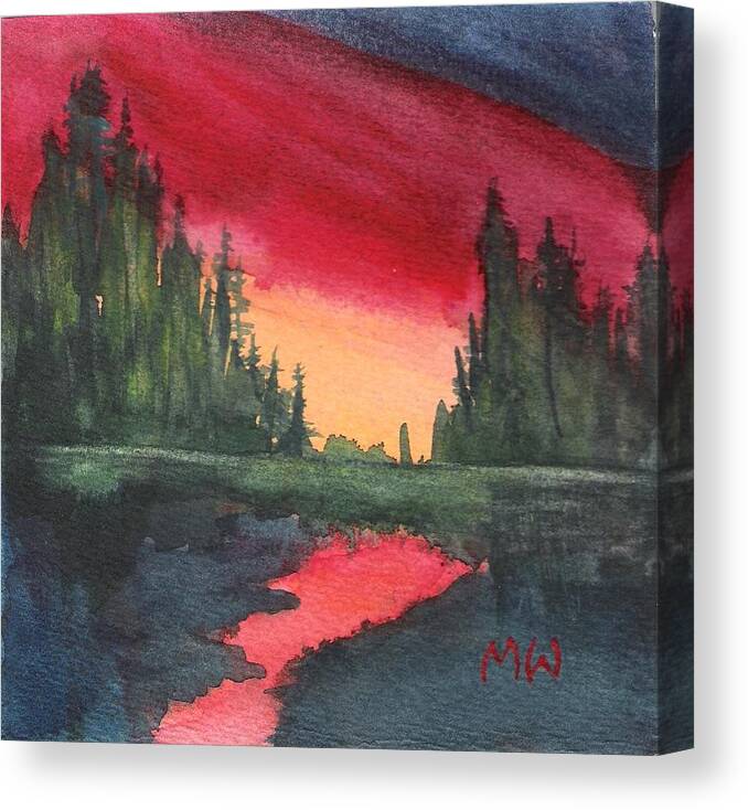 Sundown Canvas Print featuring the painting Brilliant Sundown by Marsha Woods