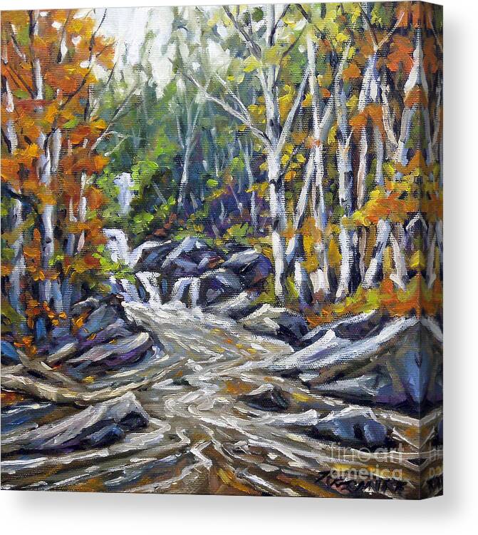 Oil Canvas Print featuring the painting Brook Traversing Wood by Richard T Pranke