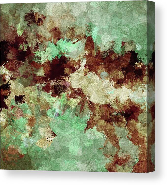 Abstract Canvas Print featuring the painting Brown Abstract Acrylic Painting by Inspirowl Design