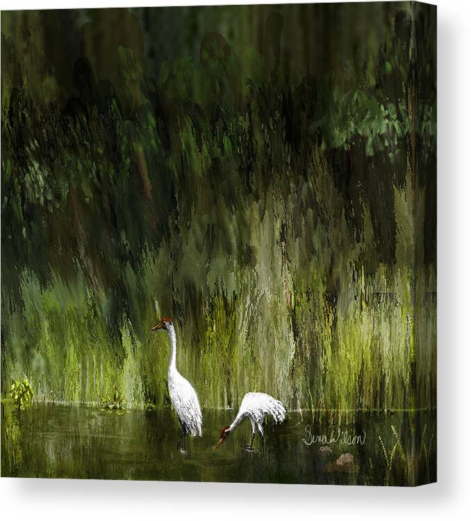 Landscape Canvas Print featuring the painting Browsing by Sena Wilson