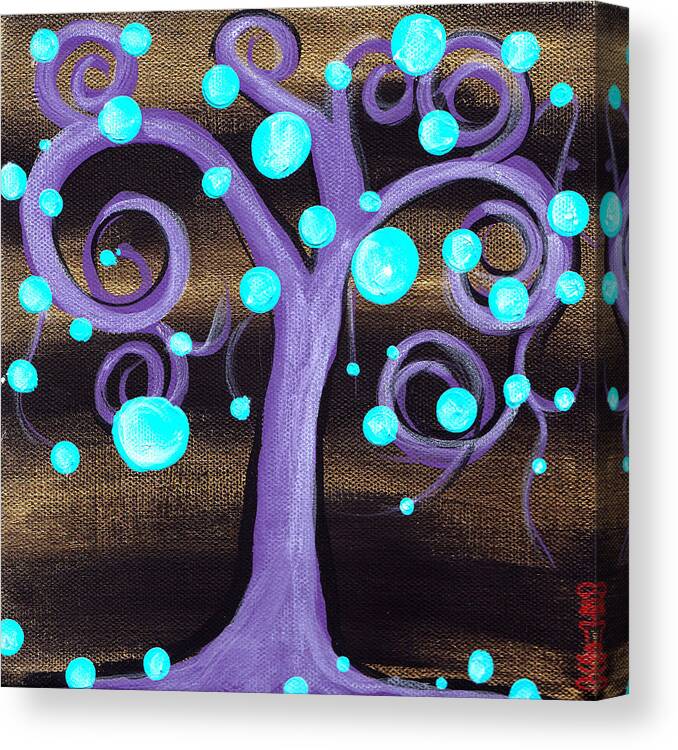 Abril Andrade Canvas Print featuring the painting Bubblegum Tree by Abril Andrade
