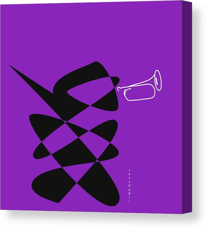 Jazzdabri Canvas Print featuring the digital art Bugle in Purple by David Bridburg