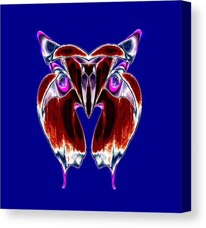 Blue Canvas Print featuring the digital art Butter Bug by Mary Russell