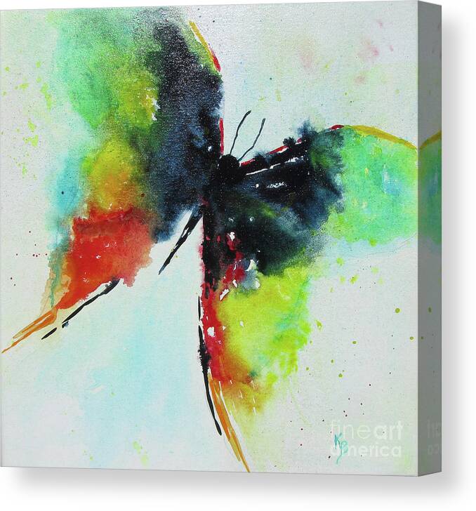Butterfly Canvas Print featuring the painting Butterfly 2 by Karen Fleschler