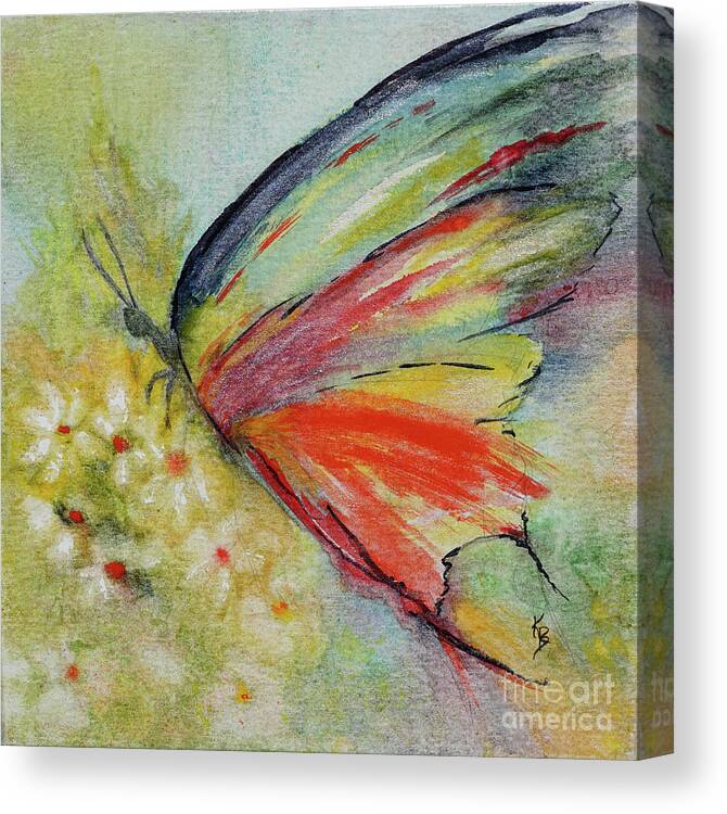 Butterfly Canvas Print featuring the painting Butterfly 3 by Karen Fleschler