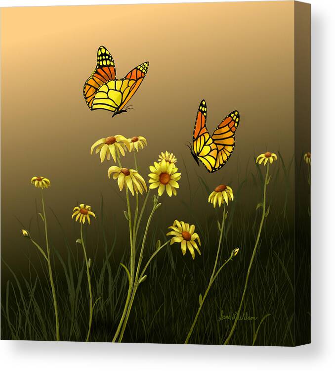 Butterflies Canvas Print featuring the painting Butterfly Haven by Sena Wilson