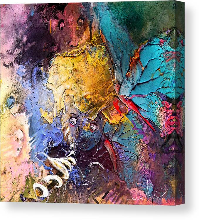 Random Art Canvas Print featuring the painting Butterfly Mind by Miki De Goodaboom