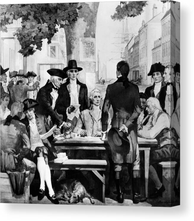 History Canvas Print featuring the photograph Buttonwood Agreement Founded The New by Everett
