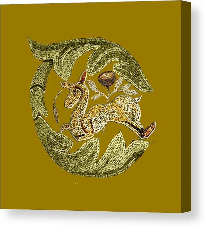 Animals Canvas Print featuring the mixed media Byzantine Antelope by Asok Mukhopadhyay