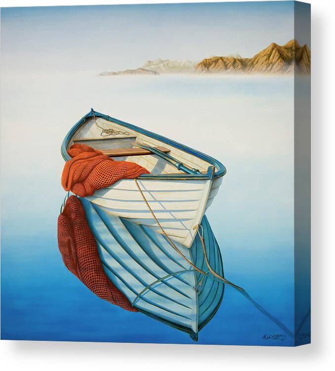Fishing Canvas Print featuring the painting Calm Waters by Horacio Cardozo