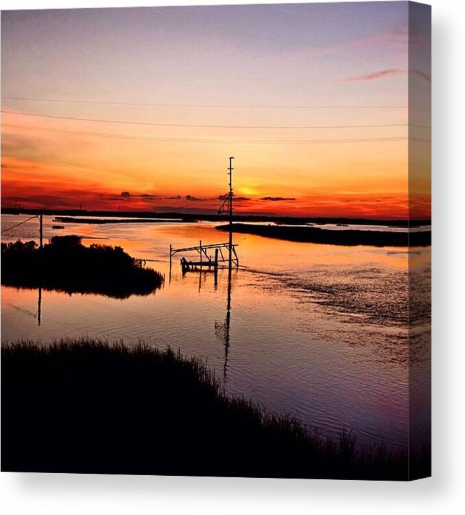 Cajun Canvas Print featuring the photograph Cameron Louisiana Sunset #hwy27 by Scott Pellegrin