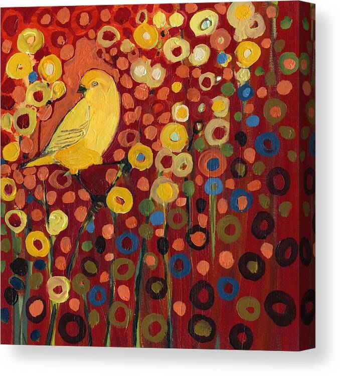 Canary Canvas Print featuring the painting Canary in Red by Jennifer Lommers