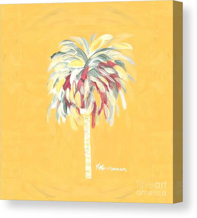 Canary Palm Tree Canvas Print featuring the painting Canary Palm Tree by Kristen Abrahamson