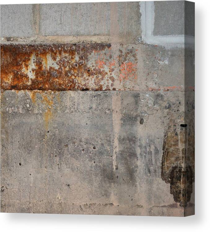 Concrete Canvas Print featuring the photograph Carlton 16 concrete mortar and rust by Tim Nyberg