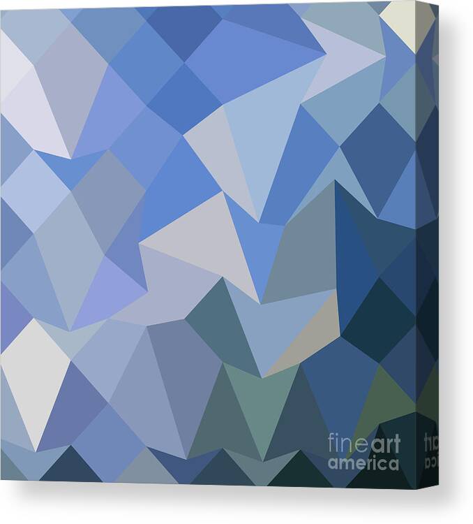 Low Polygon Canvas Print featuring the digital art Carolina Blue Abstract Low Polygon Background by Aloysius Patrimonio