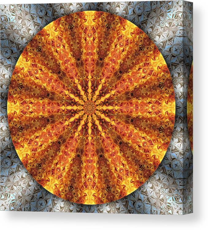 Experimental Mandalas Canvas Print featuring the digital art Cartwheel by Becky Titus
