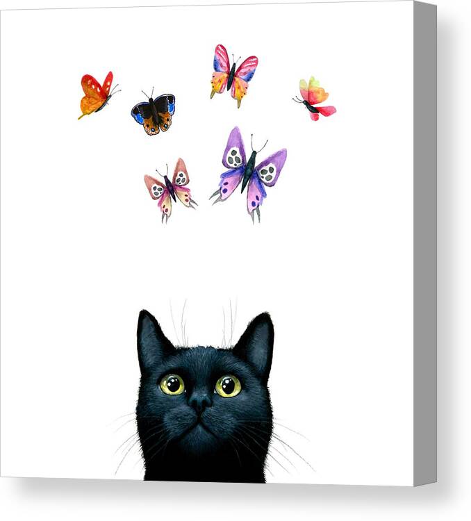 Cat Canvas Print featuring the painting Cat 606 by Lucie Dumas