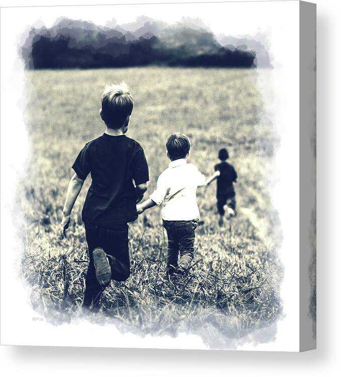 Sepia Tone Canvas Print featuring the photograph Catch Me If You Can by Phil Perkins